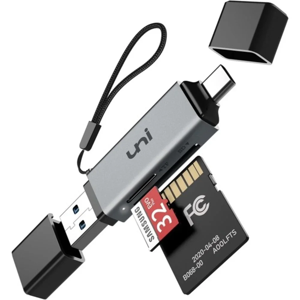 Uni SD Card Reader, High-Speed USB C to Micro SD Card Adapter USB 3.0 Dual Slots